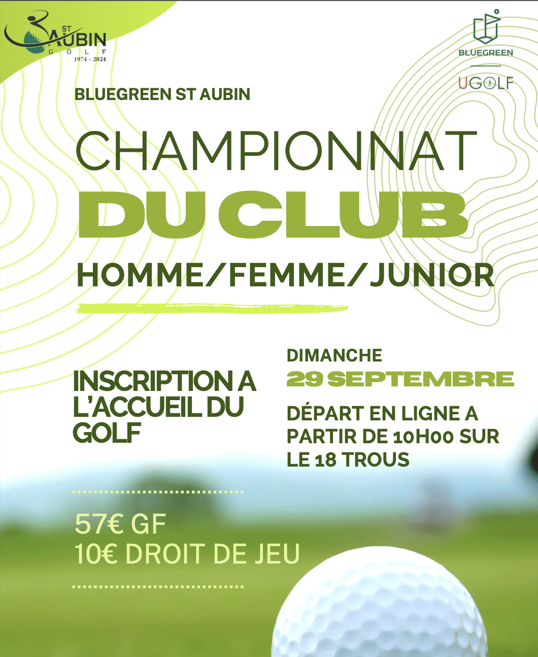 Le Golf de Saint-Aubin Invite à son Championnat du Club !